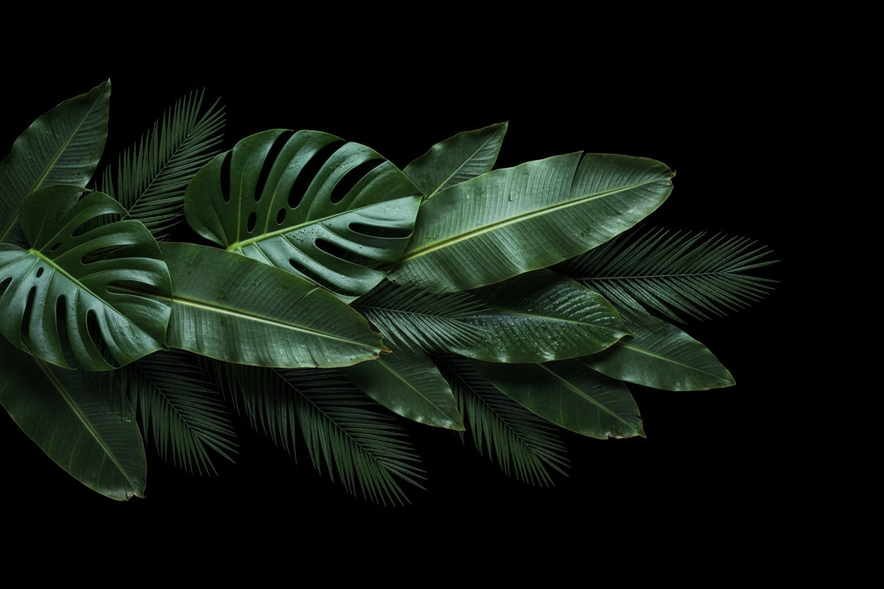 multiple tropical leaves